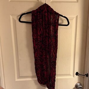 Kohl's Red and Black Patterned Scarf
